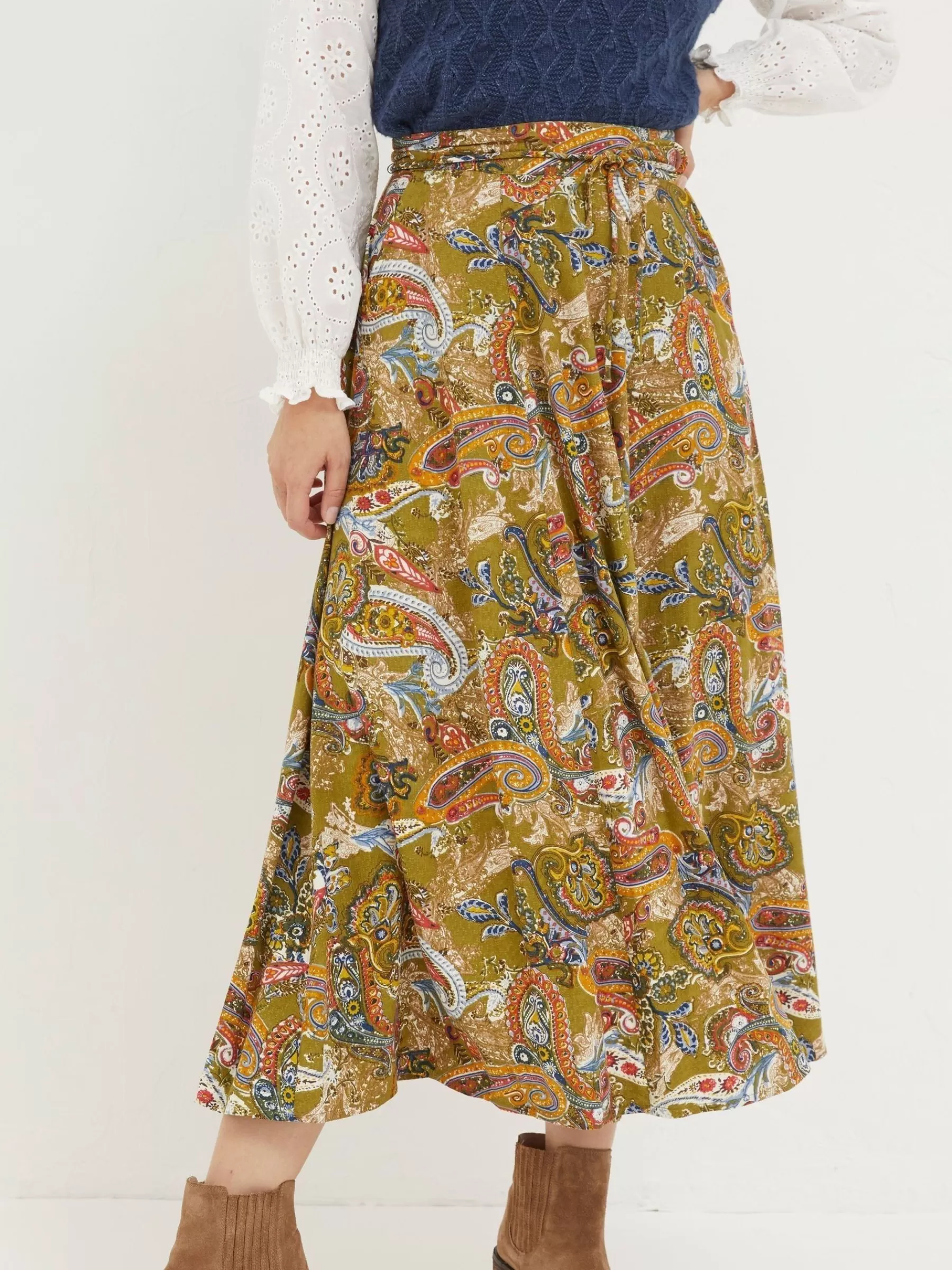 Amelie Prairie Paisley Midi Skirt*FatFace Flash Sale