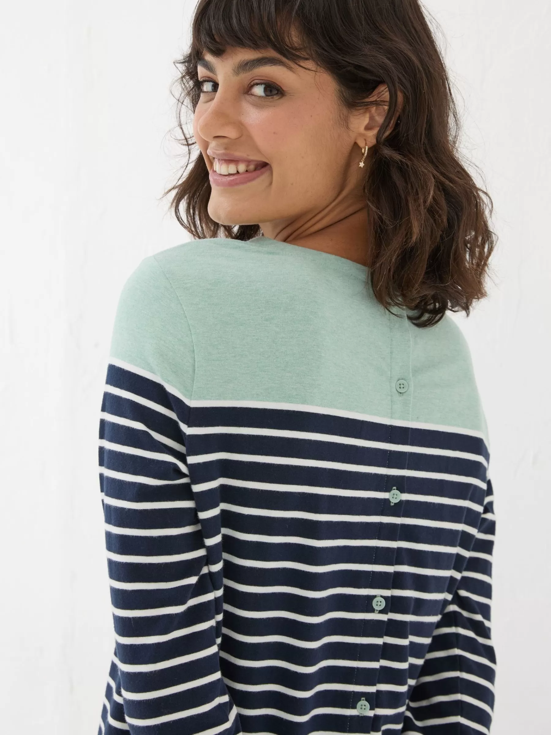 Bex Stripe Button Back Top*FatFace Online