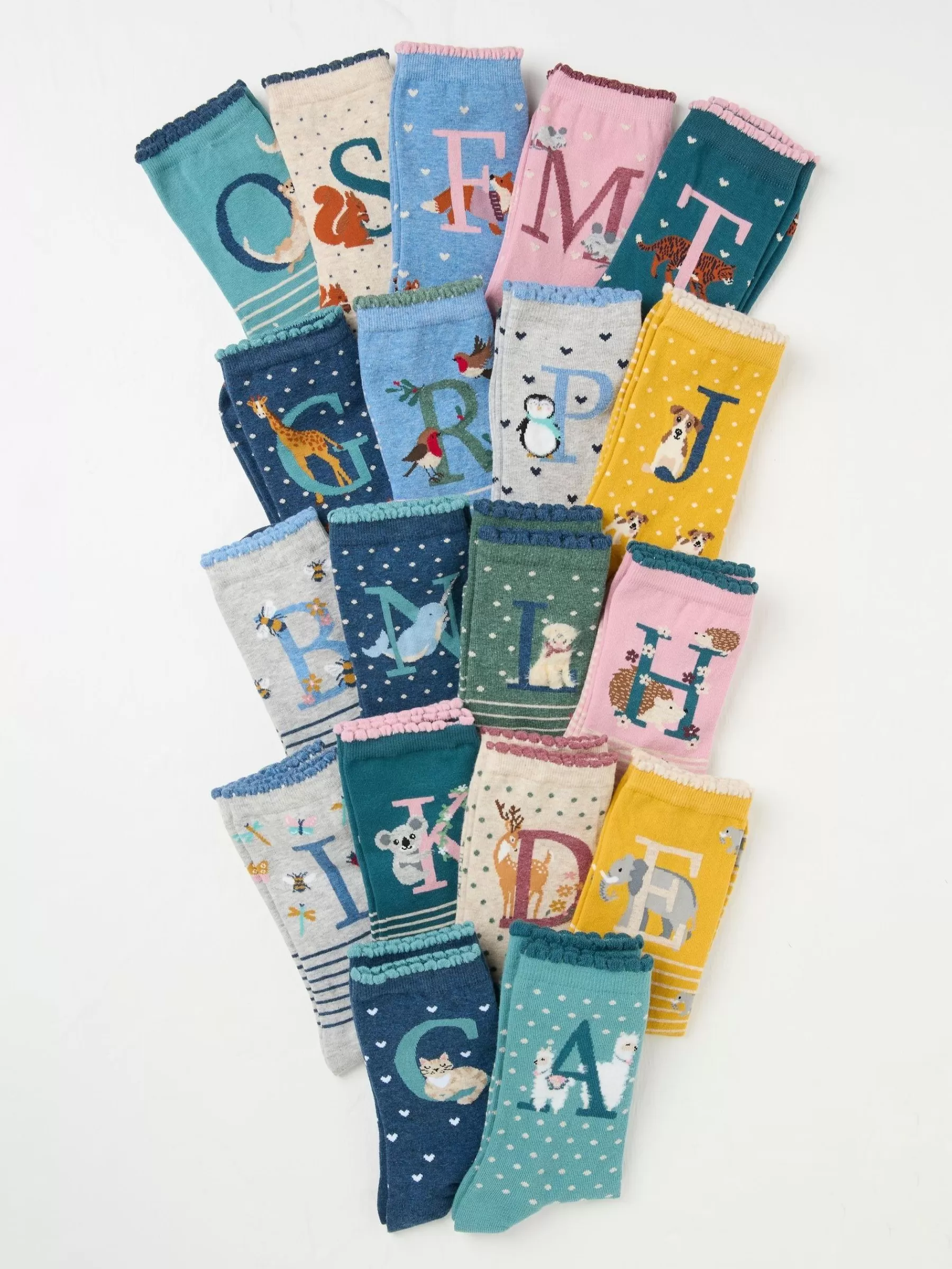 1 Pack Alphabet Socks*FatFace Hot