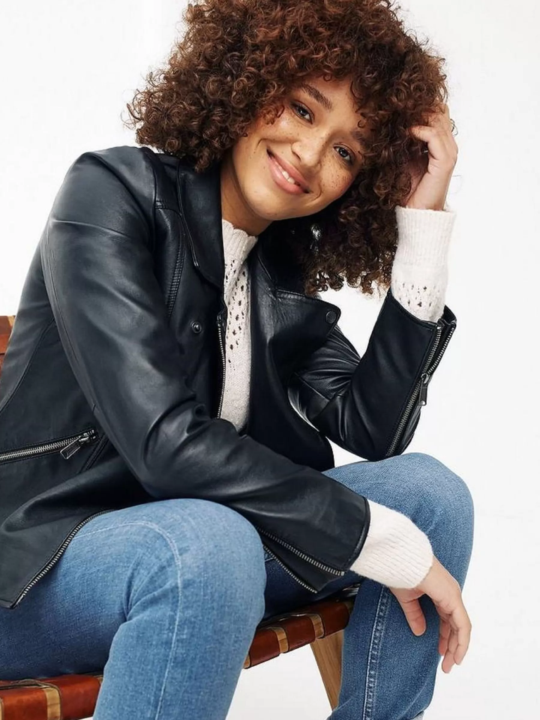 Leather Bethany Biker Jacket*FatFace Clearance