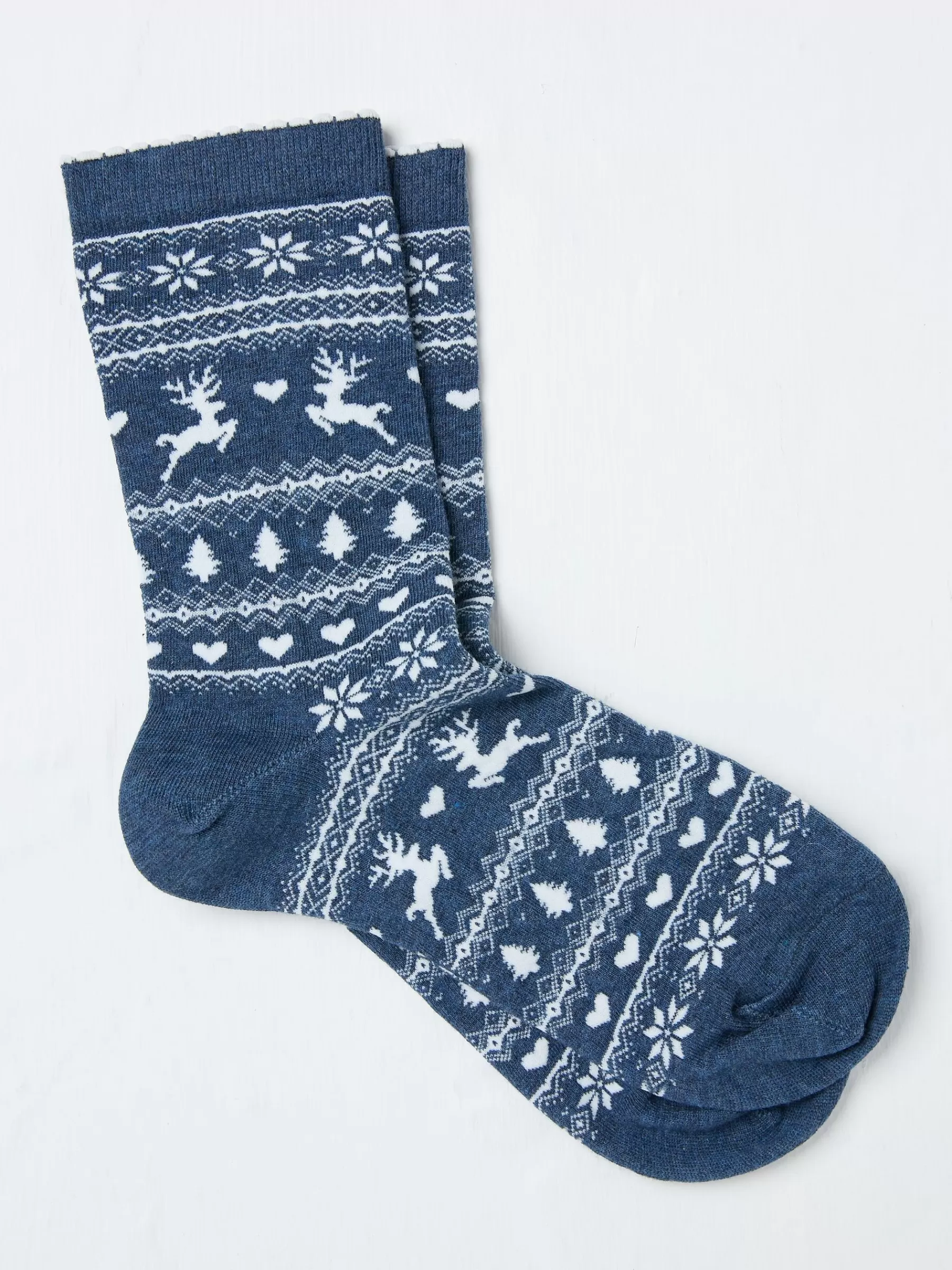 Womens Reindeer Fairisle Pattern Socks 1 Pack*FatFace New