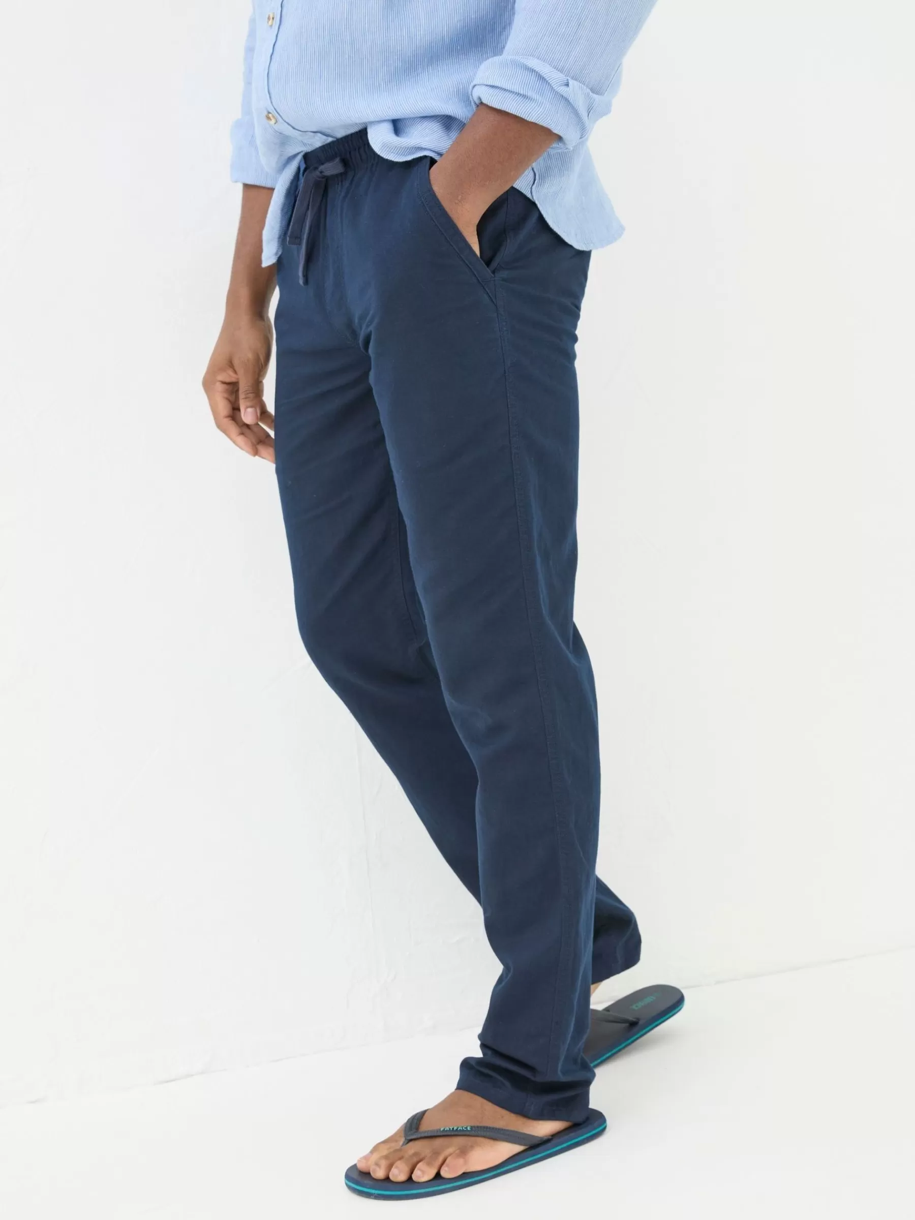 Straight Cotton Linen Trousers*FatFace Outlet