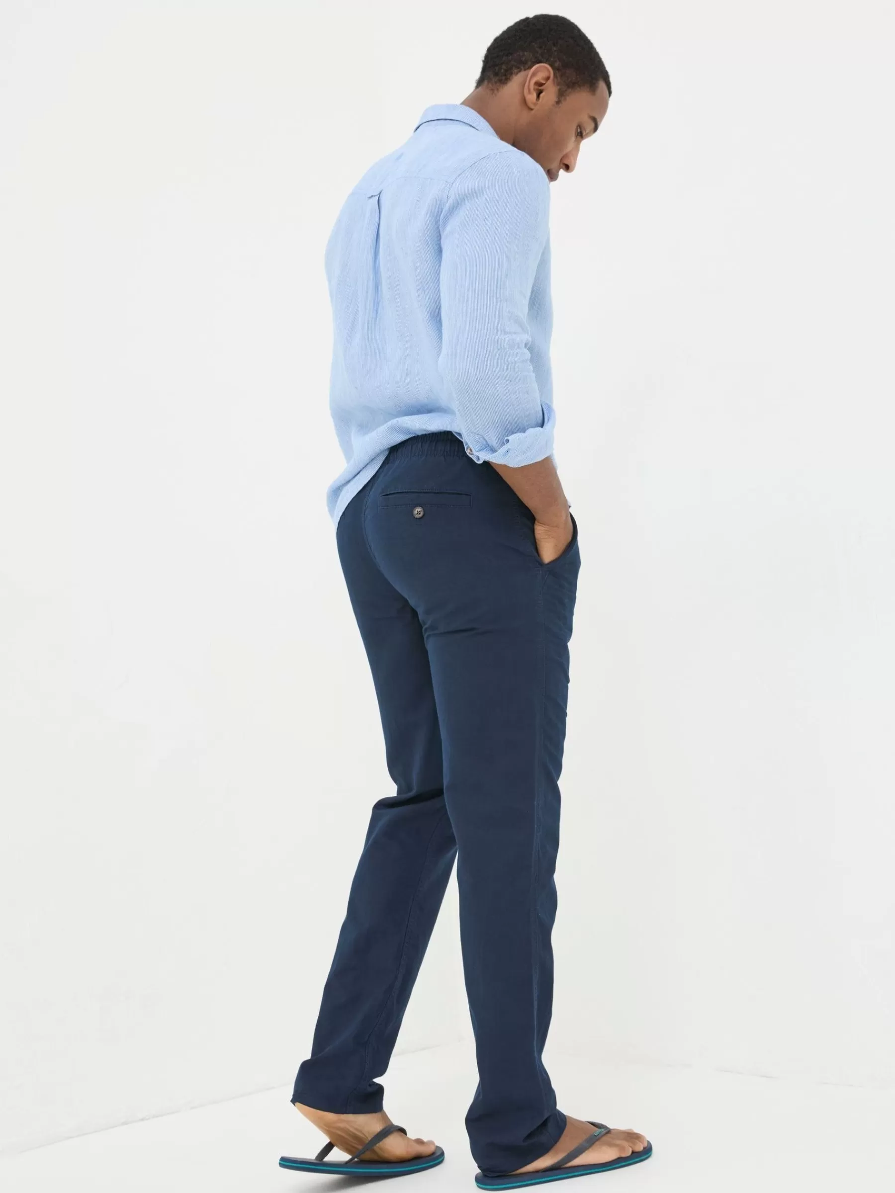 Straight Cotton Linen Trousers*FatFace Outlet