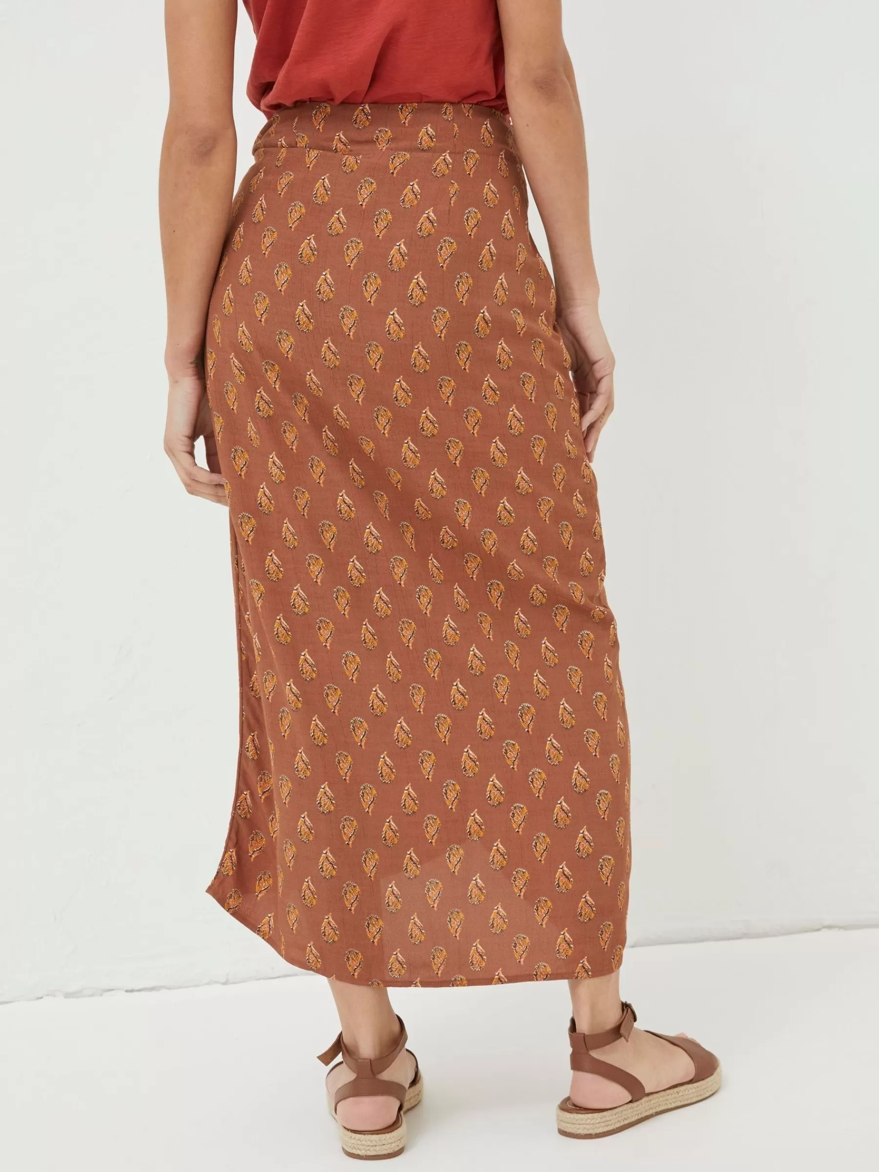 Serren Woodblock Midi Skirt*FatFace Store