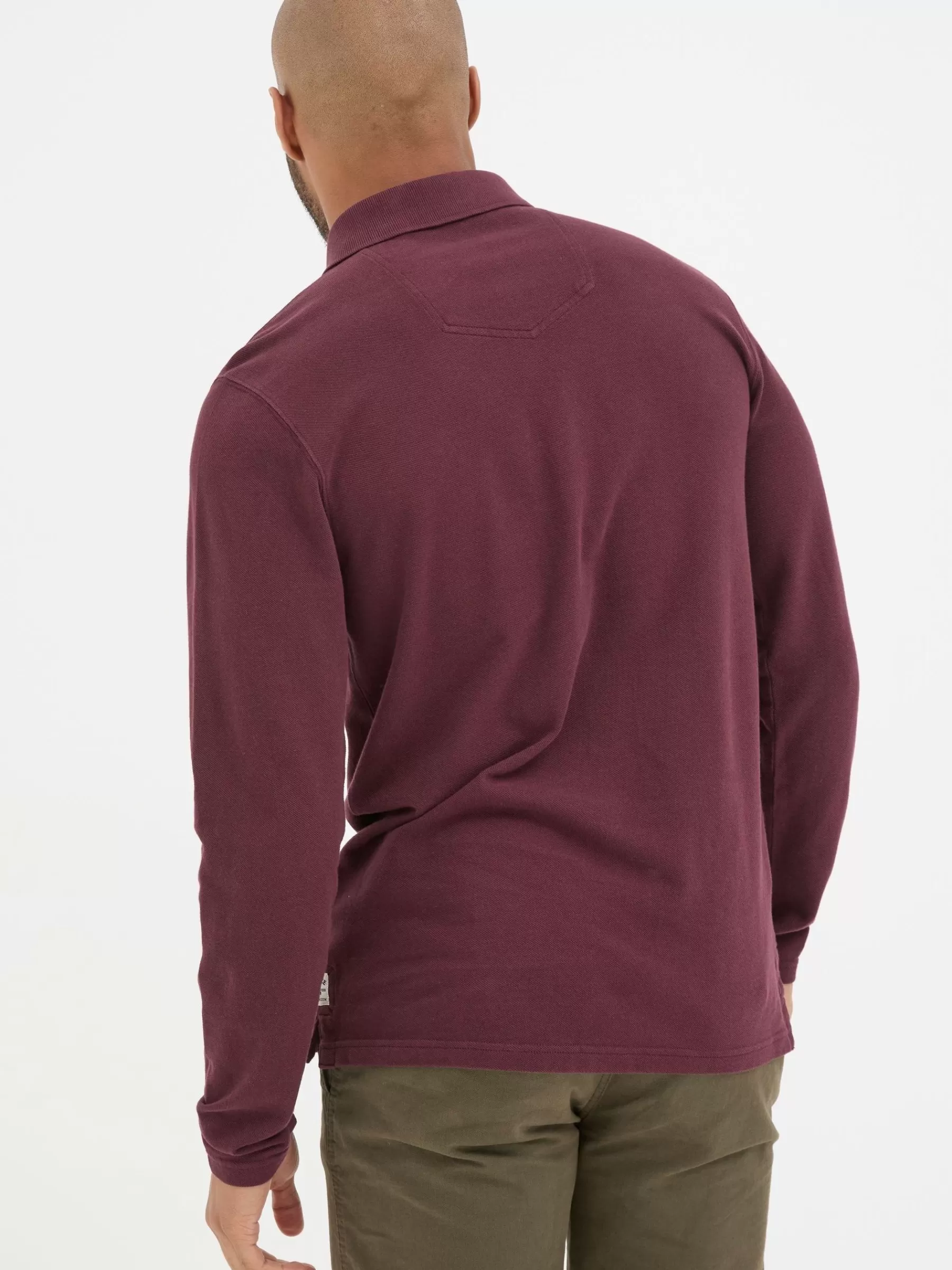 Long Sleeve Organic Pique Polo Shirt*FatFace Outlet