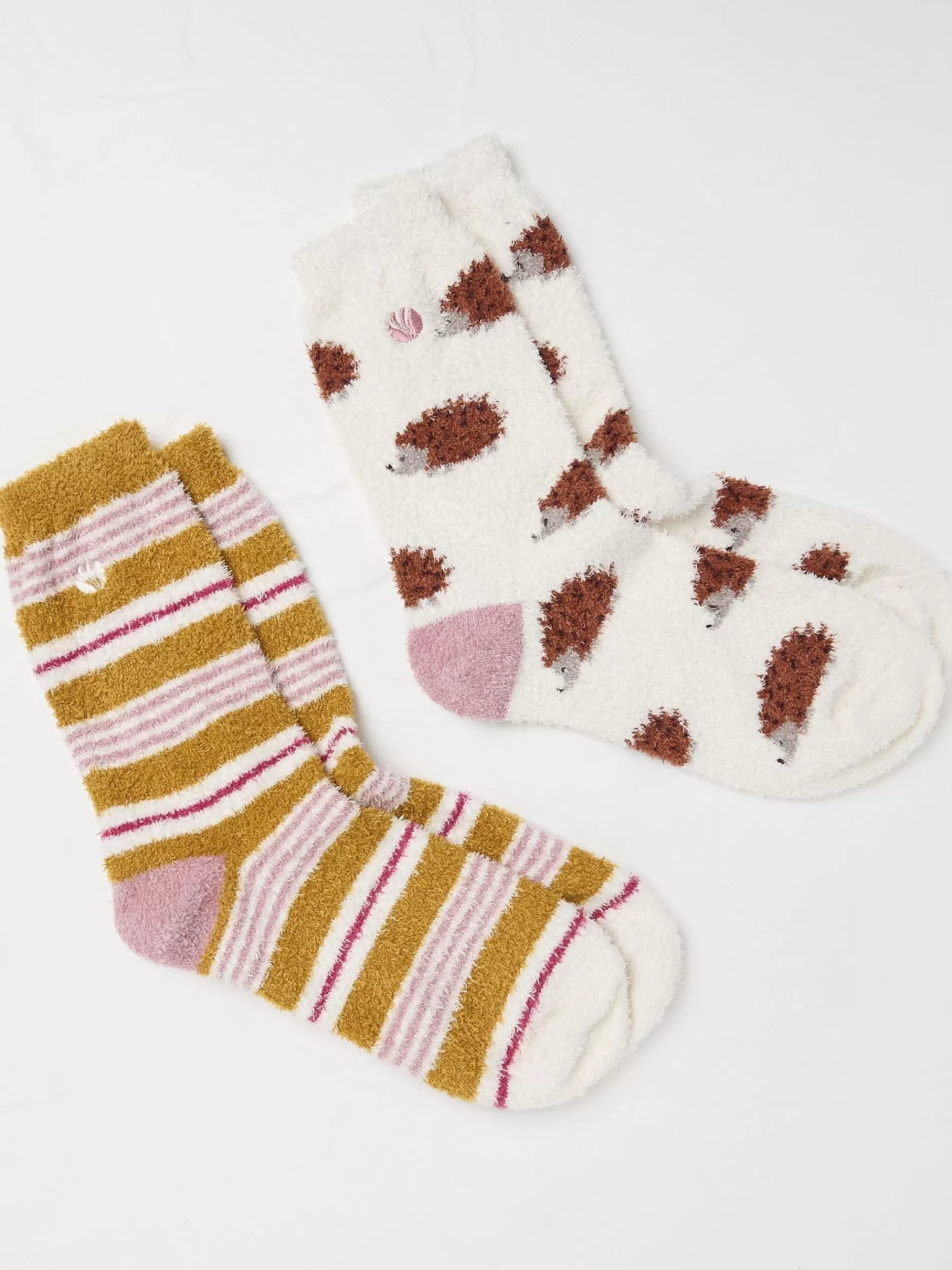 Cosy Hedgehog Socks 2 Pairs*FatFace Cheap