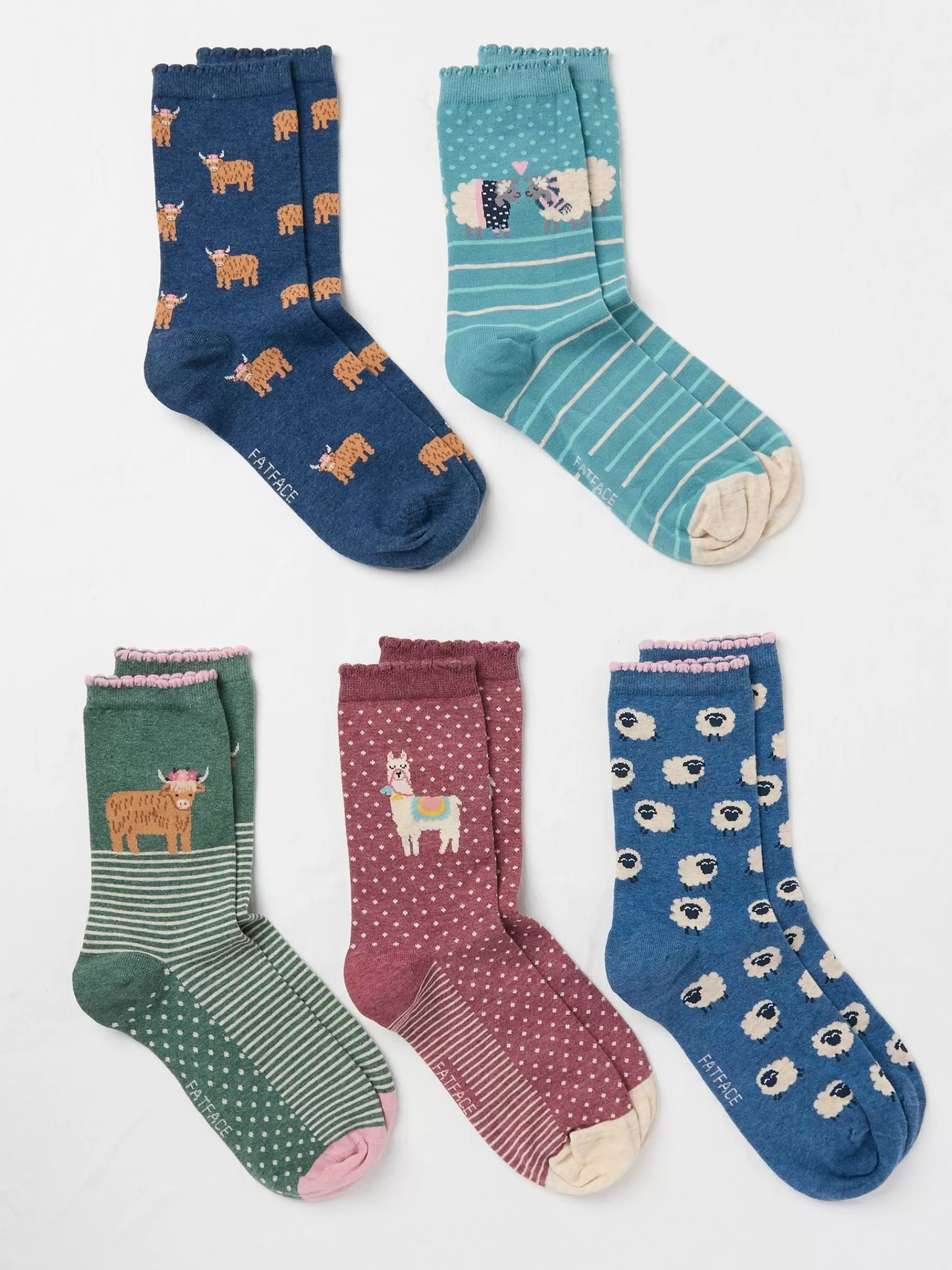 Women's Socks 5 Pack (size 4-7)*FatFace Cheap