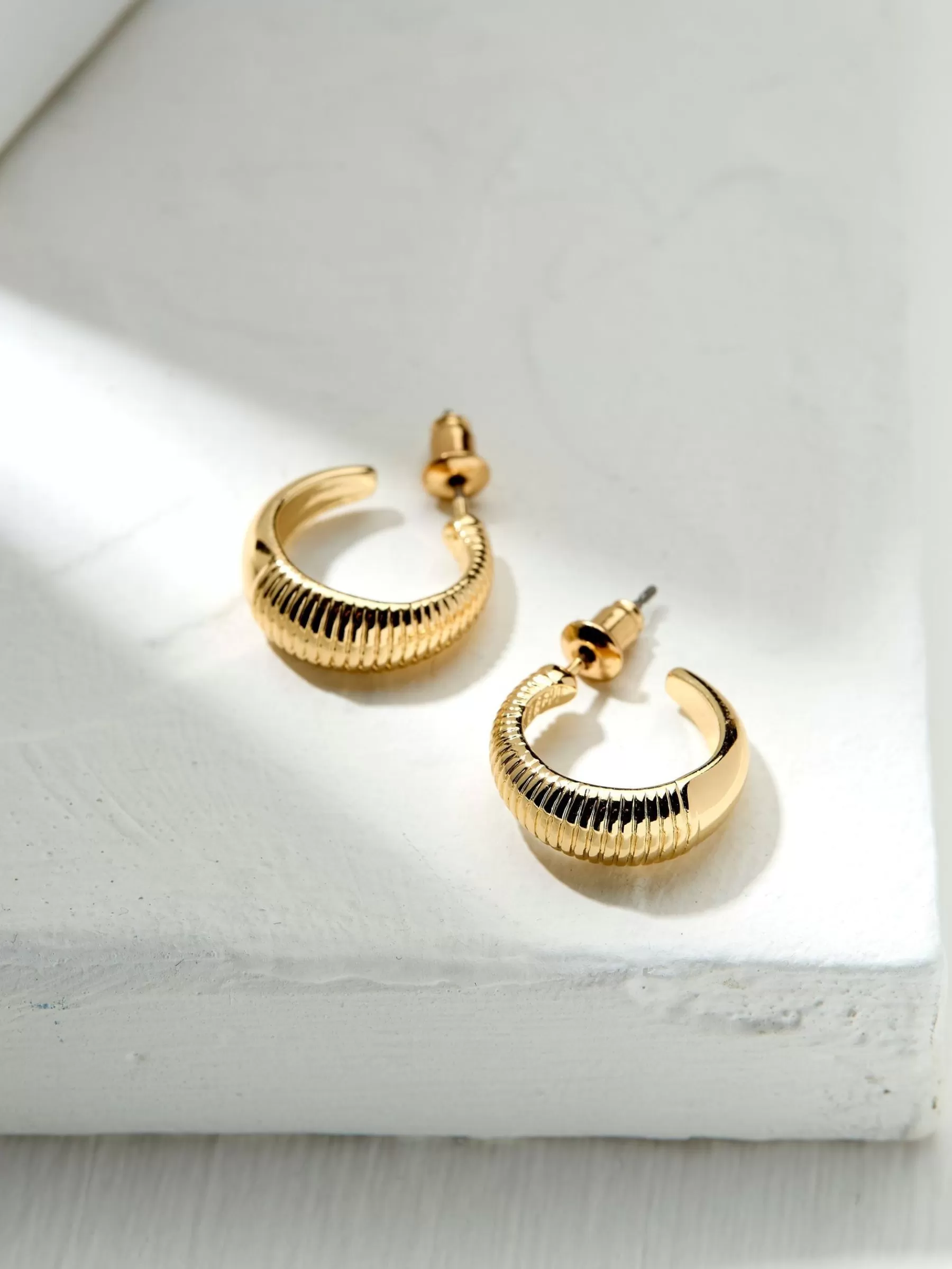 Tone Textured Hoops Earrings*FatFace Store