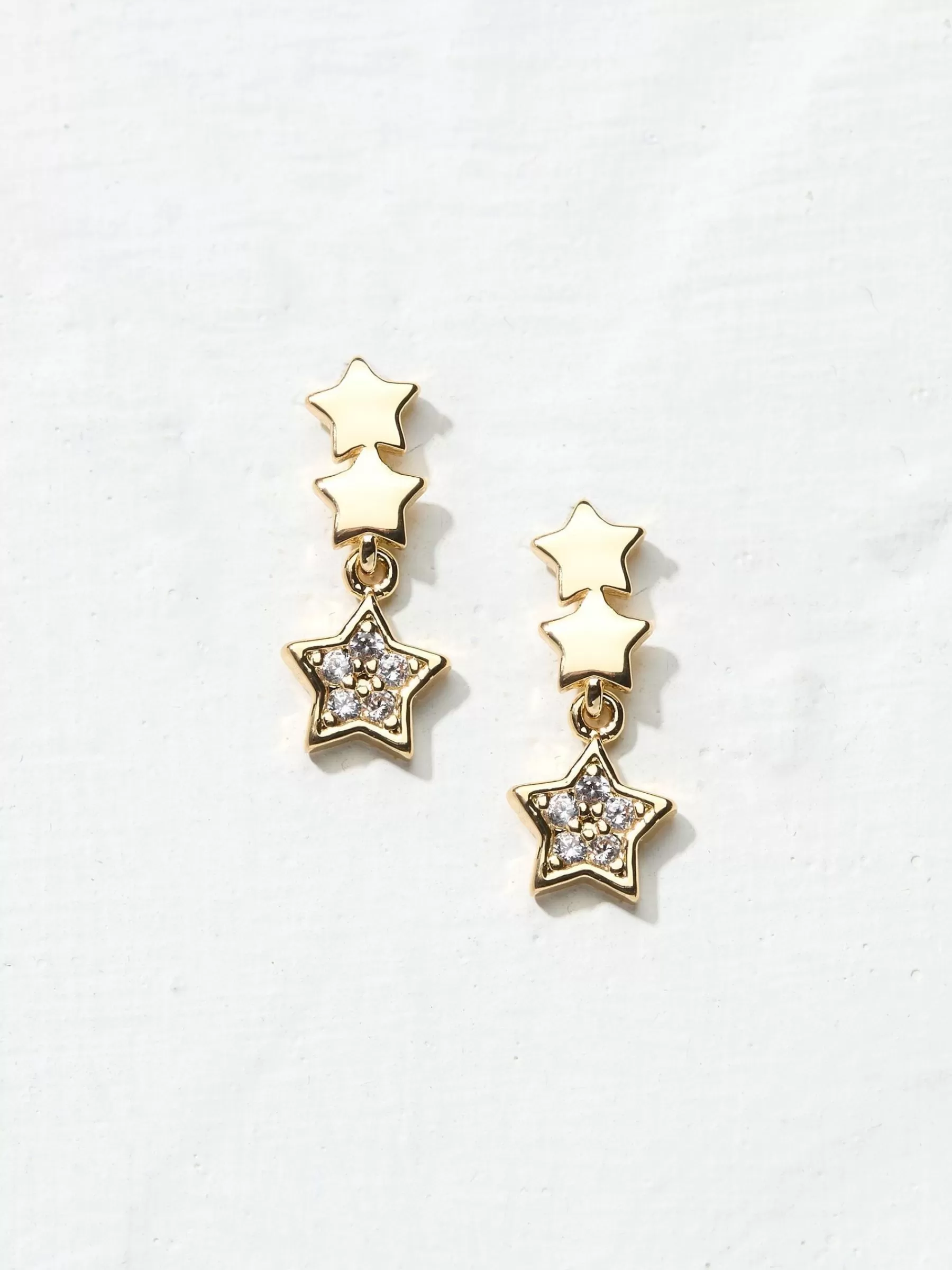 Tone Trio Star Earrings*FatFace Shop