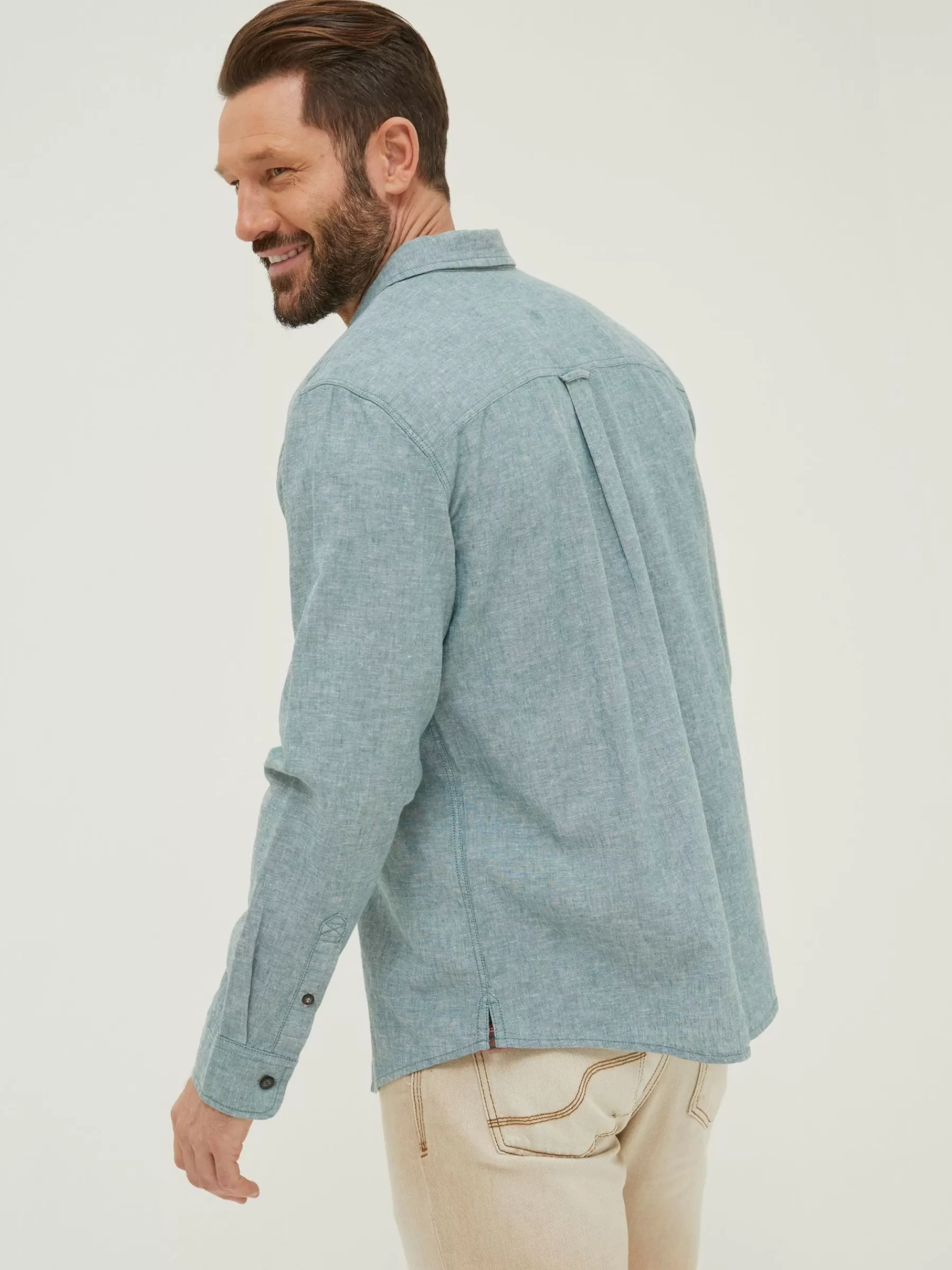 Long Sleeve Bugle Linen Cotton Shirt*FatFace Shop