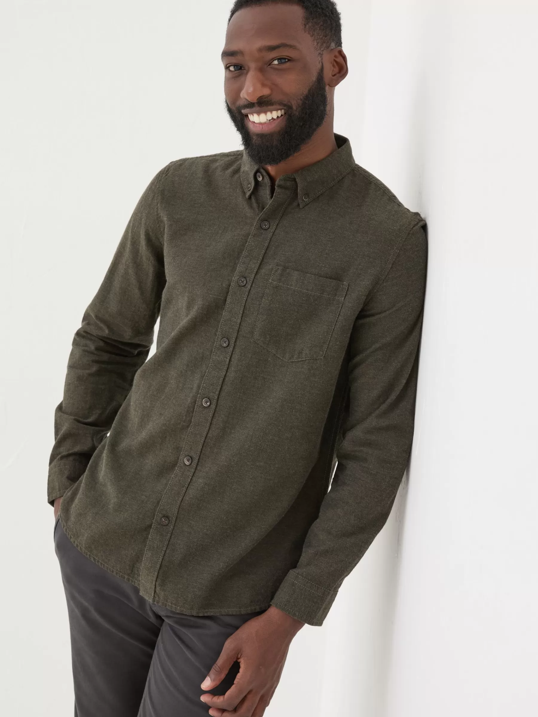 Long Sleeve Oxlow Plain 100% Cotton Shirt*FatFace Discount