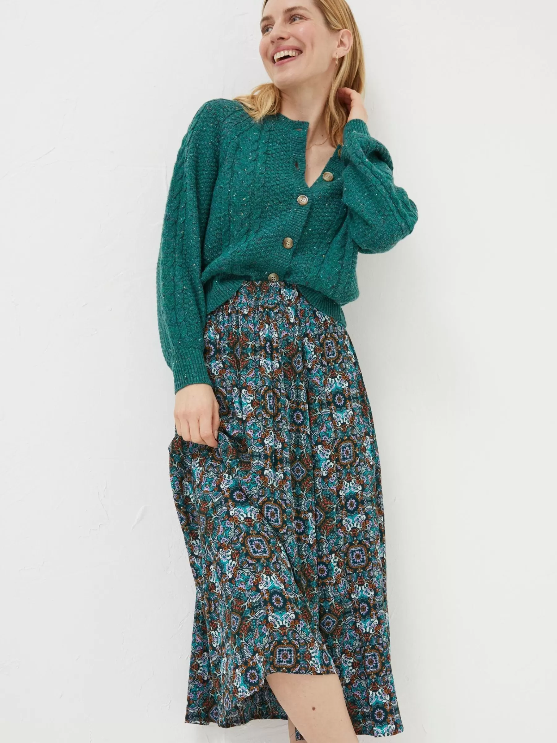 Millie Mirrored Floral Midi Skirt*FatFace Best Sale