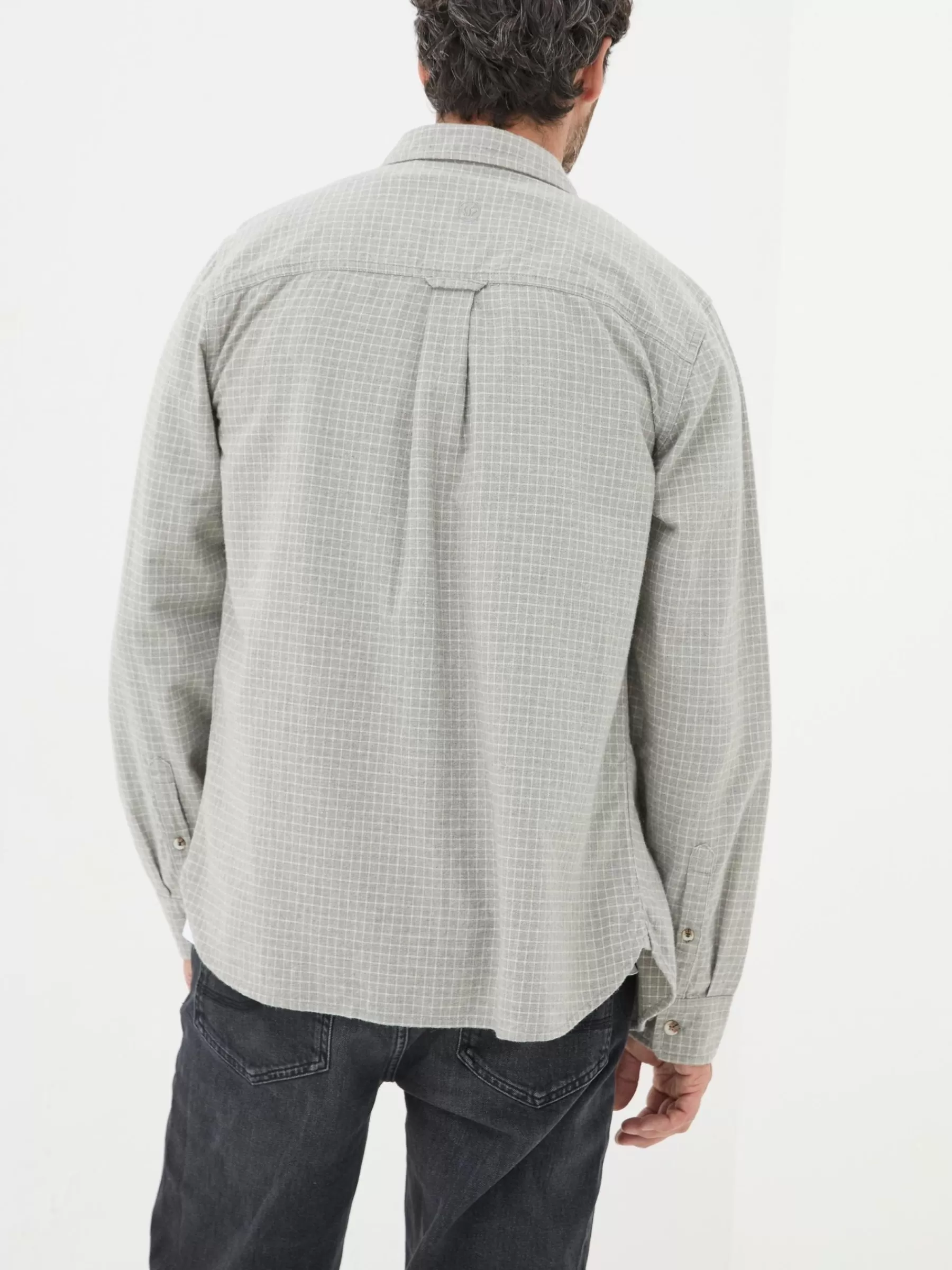 Long Sleeve Grantham Grid Check 100% Cotton Shirt*FatFace Flash Sale