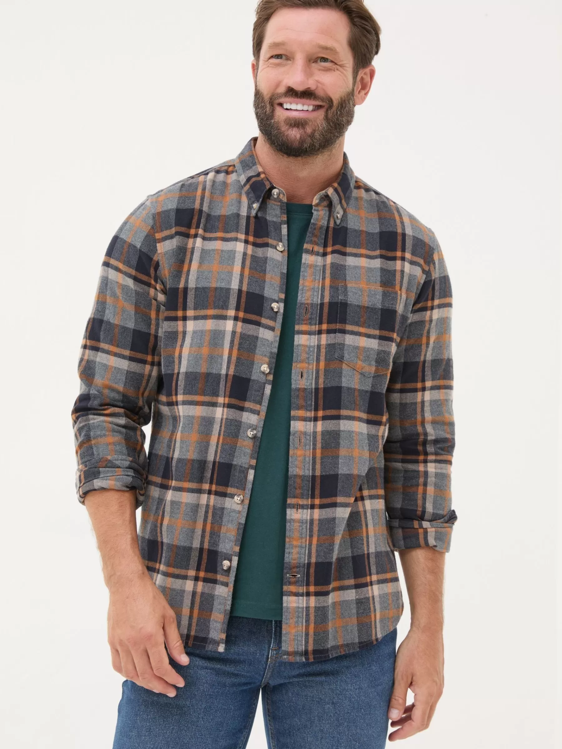 Long Sleeve Selby Check 100% Cotton Shirt*FatFace Outlet