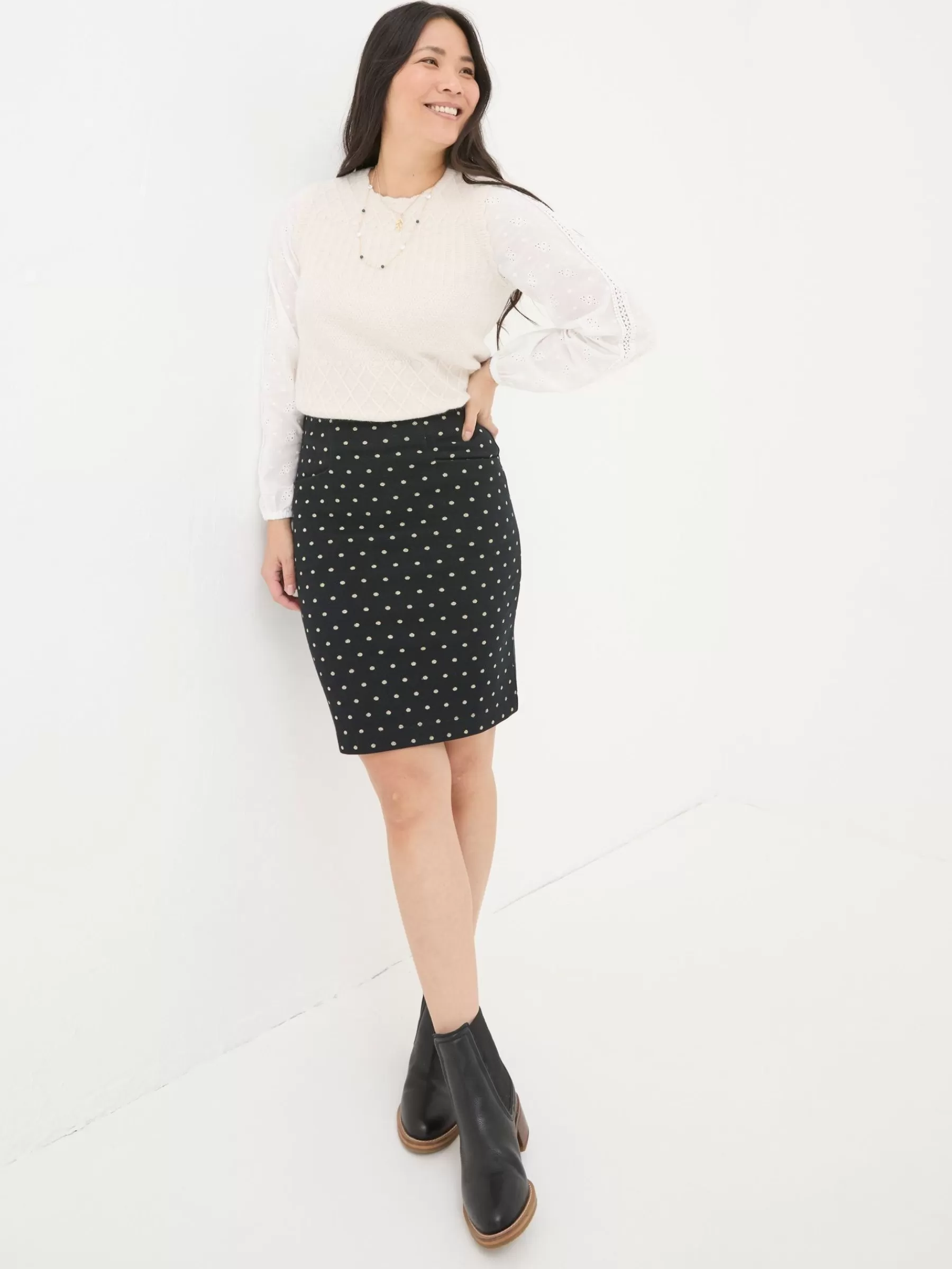 Jennie Metallic Spot Skirt*FatFace Shop