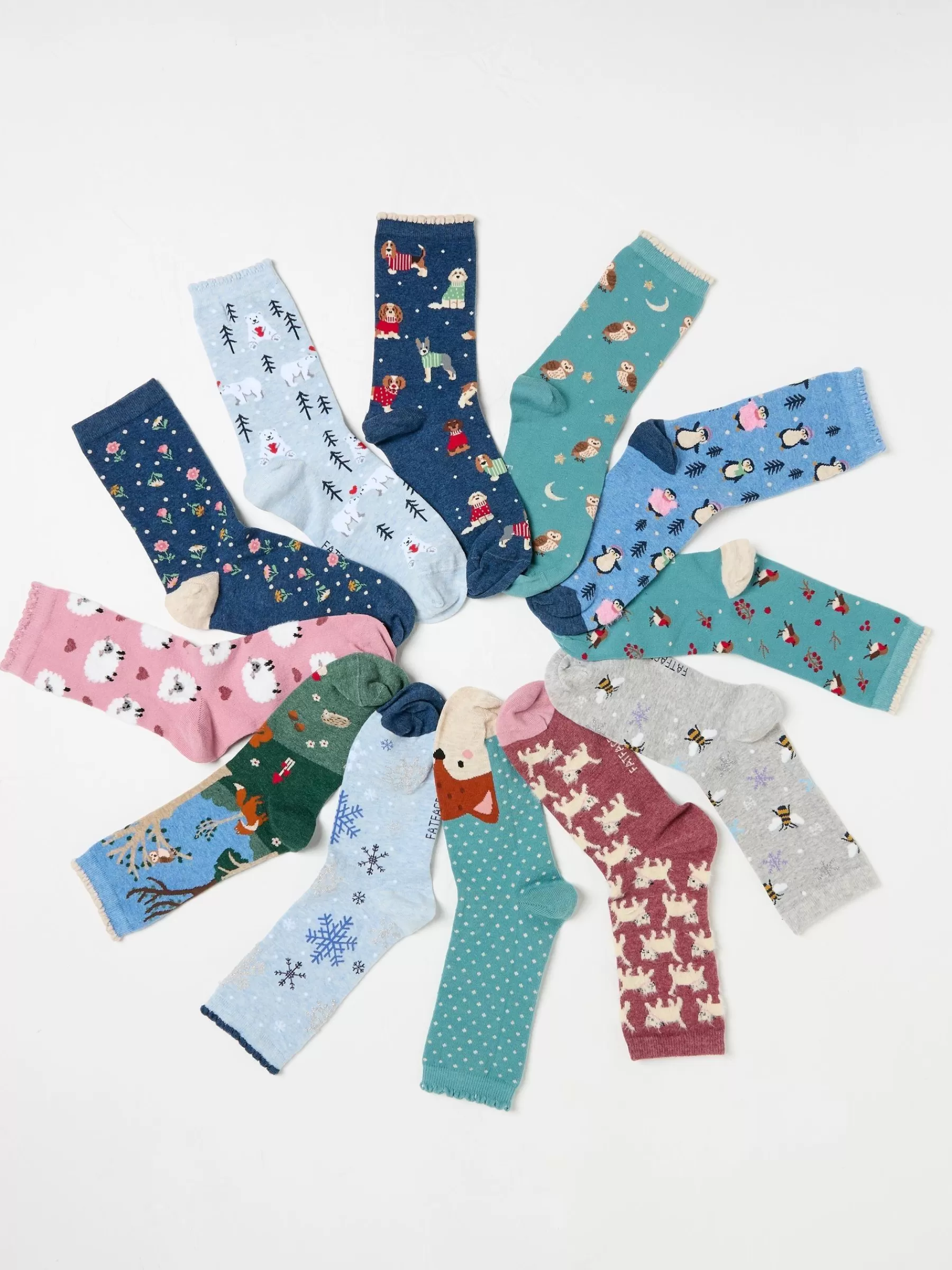 Womens 12 Days Socks*FatFace Outlet