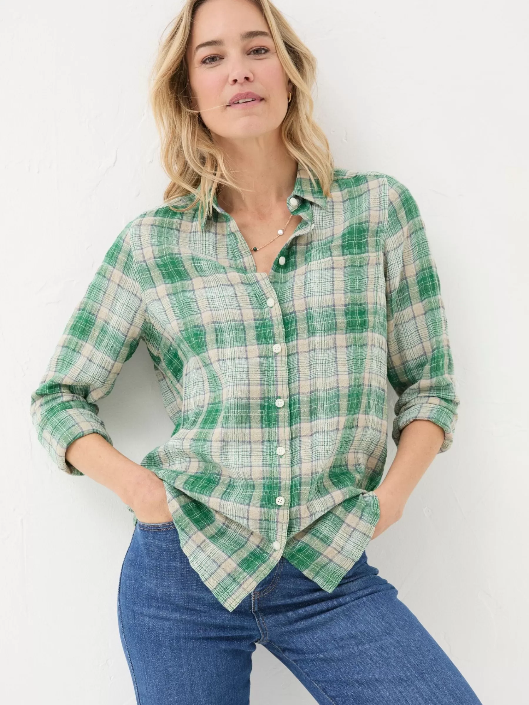 Olivia Waffle Check Shirt*FatFace Fashion