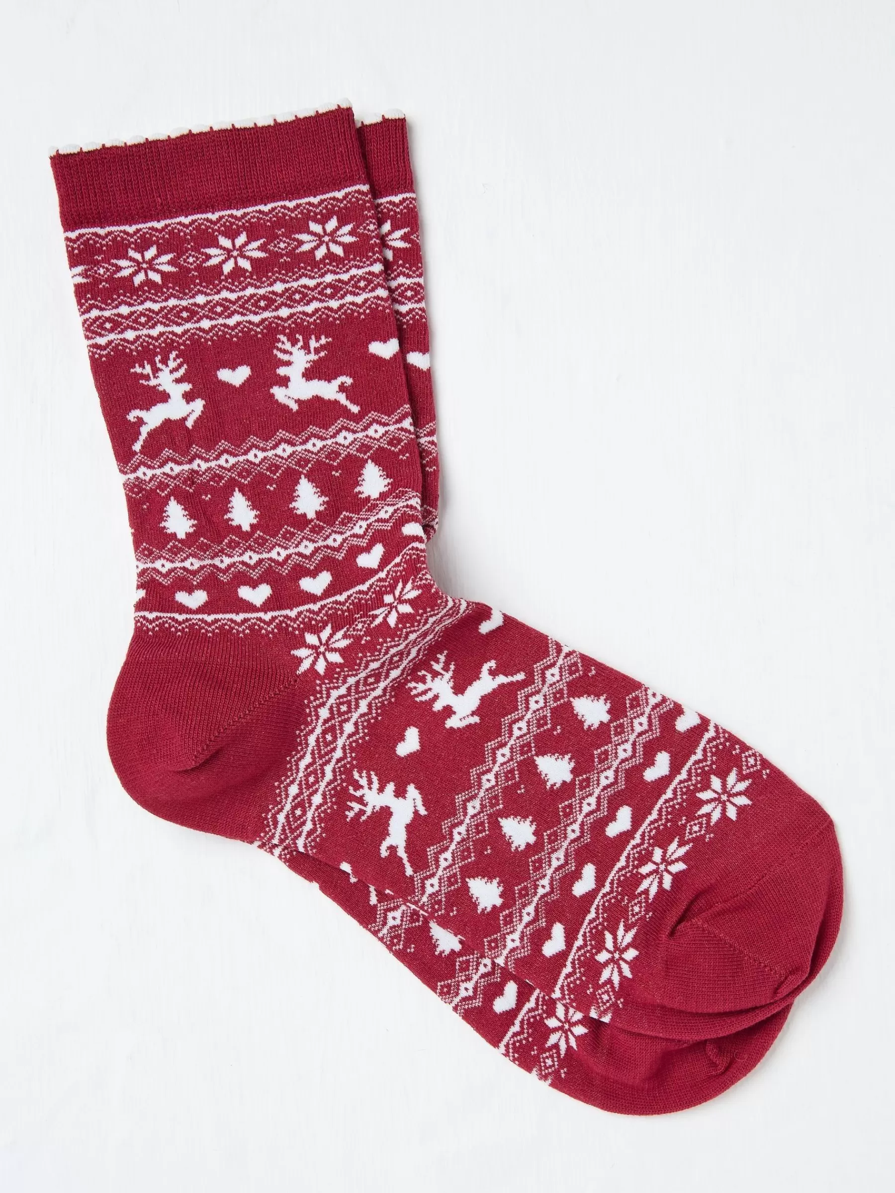 Womens Reindeer Fairisle Pattern Socks 1 Pack*FatFace Clearance