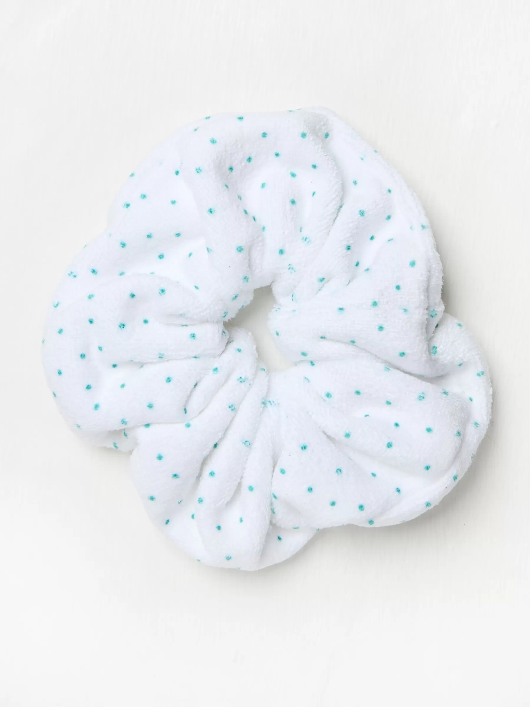 White Microfibre Scrunchie*FatFace Discount