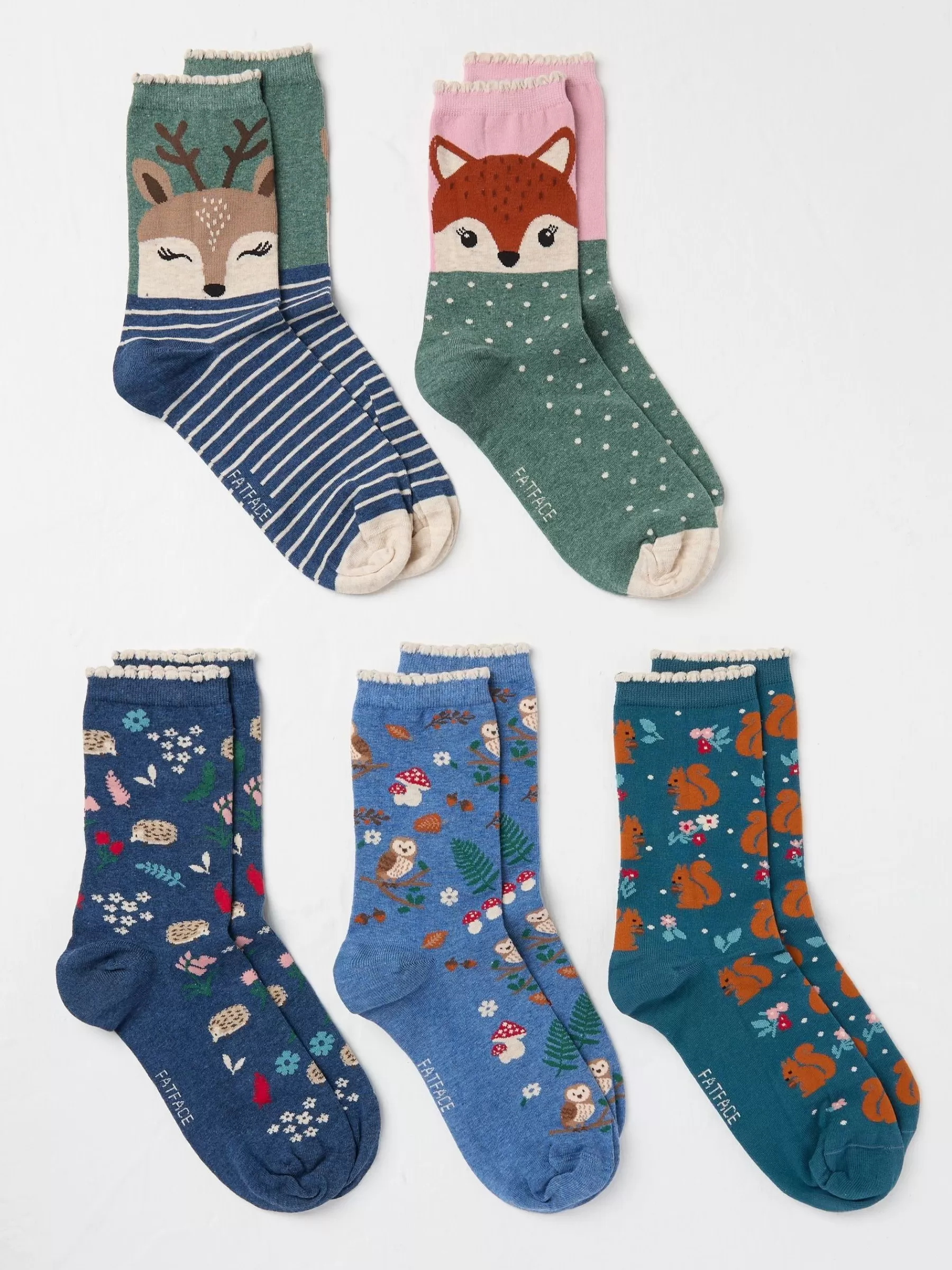 Women's Socks 5 Pack (size 4-7)*FatFace Cheap